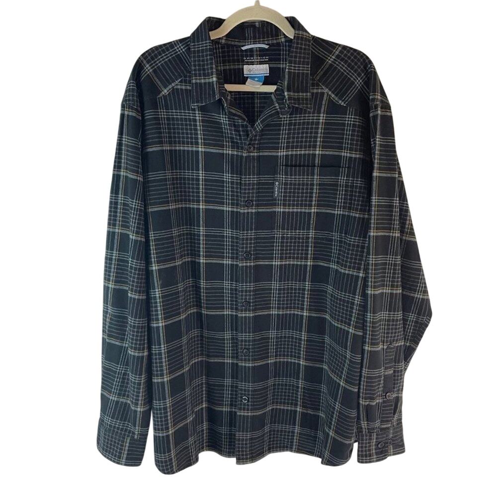 Columbia Omni-Wick Men’s Plaid Flannel Long Sleeve Shirt Size XL